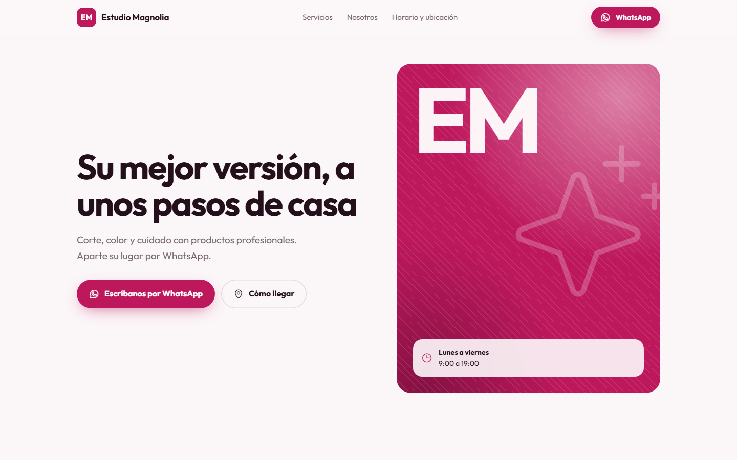 Ejemplo de página para estética